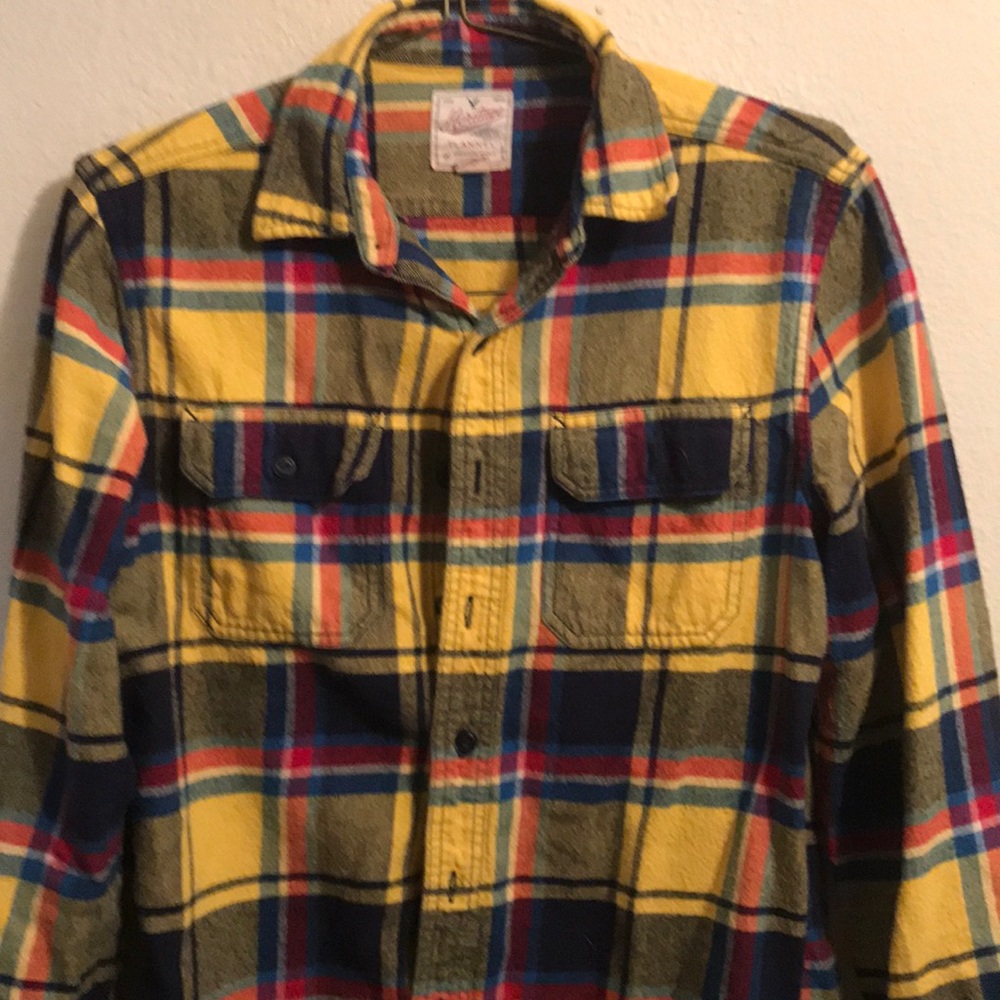 Yellow flannel plaid men’s heritage AEO medium